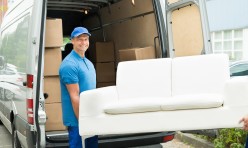 Loading sofa onto van